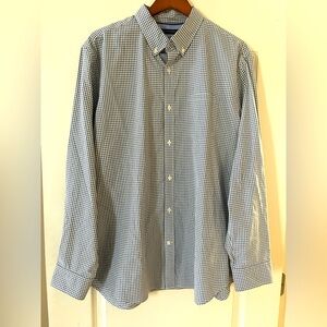 Banana Republic Men’s Blue & Olive Plaid Dress Shirt Slim Fit Men’s Size XL